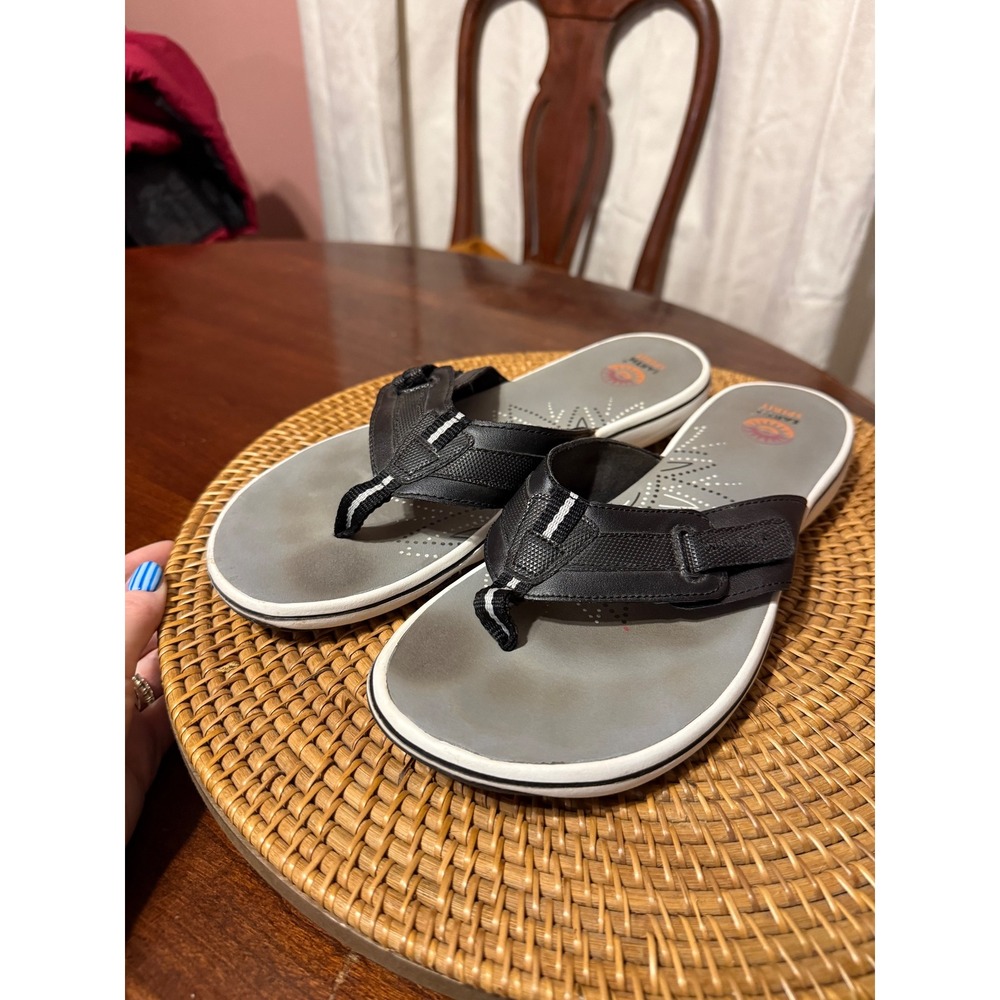 Earth Spirit Womens Black Grey Thong Sandals Flip Flops Size 11